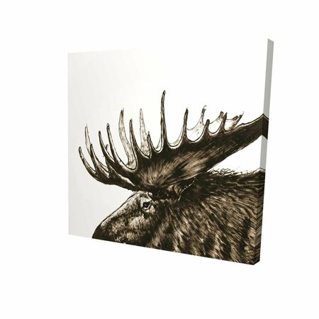 FONDO 16 x 16 in. Moose Plume Sepia-Print on Canvas FO2792702